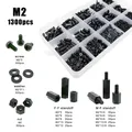 445/650/850/1300pcs/set M2 M2.5 M3 M4 PCB Motherboard Black Plastic Nylon Hex Hexagon Spacer Column