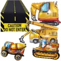 1pc Big Construction Truck Birthday Helium Balloons Excavator Forklift Crane Truck Foil Ballon Boys