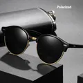 Classic Semi Rimless Polarized Sunglasses Men Women Brand Designer Retro Driving Sun Glasses Anti