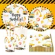 Construction Party Disposable Tableware Birthday Decoration Boy Baby Shower Excavator Truck Tractor