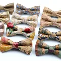 New Floral Cork Wood Bow Ties For Men Women Childern Wedding Casual Party Gift Fashion Novelty