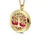 Tree Hollowed Magnetic Aromatherapy Diffuser Pendant Chain Necklace Stainless Steel Perfume