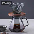 Glass Diamond Coffee Pot Sharing Pot Filter Cup Set Household Hand-brewed Pour Over Glass Makers