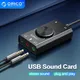 ORICO SC2 External USB Sound Card Audio Jack 3.5mm Cable Adapter Volume Adjustment Driver-free