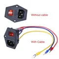 3D Printer Parts 10A 250V Power Switch AC Power Outlet With Red Triple Rocker Switch Fused Module