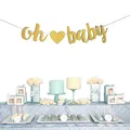 2M Oh Baby Letter Banner Glitter Gold Paper Garland For Baby Shower Birthday Party Decoration Room
