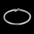 Hot new 925 Sterling Silver Bracelets for women men 4MM snake bone chain Wedding party Gifts high