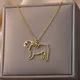 Stainless Steel Dog Necklaces For Women Men Gold Color Pug Pendant Necklace Animal Jewelry Female
