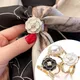 Elegant Pearl Floral Scarf Ring Clip for Women Scarf Ring Buckle Fashion Metal Shawl Clip Buckle