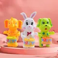 1PC Kids Wind Up Toys Cartoon Animal Drumming Baby Classic Clockwork Toys Funny Vintage Toy