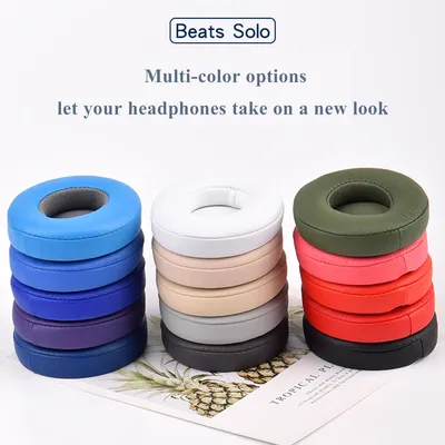Replacement Earpads for Beats Solo 2 & 3 by Wicked Cushions Ear Pads for Beats Solo3 Wireless ON-Ear Headphones -White print