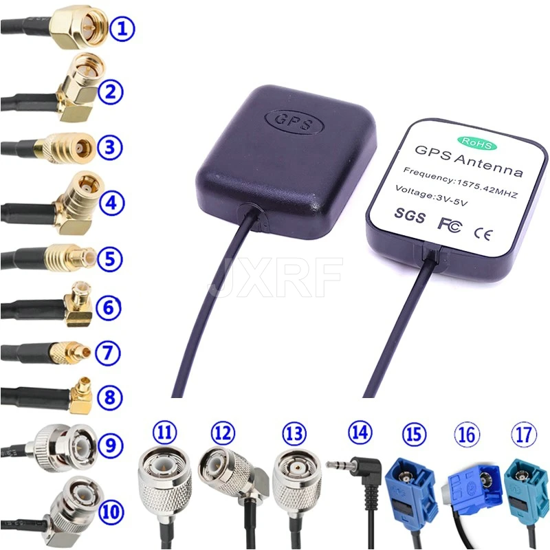 Car GPS Antenna GPS Receiver Car DVD GPS Antenna with 3.5mm SMA SMB MCX MMCX BNC TNC Fakra Connector for MFD2 RNS2 or Other