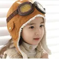 New Child Pilot Hats fashion Aviator Hat Earmuffs Beanies Kids Autumn Winter Warm Earflap Ear