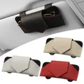 High Quality Car Eyeglass Case Foldable Sunglass Soft Glasses Holder Multi-Function Auto Sun Visor