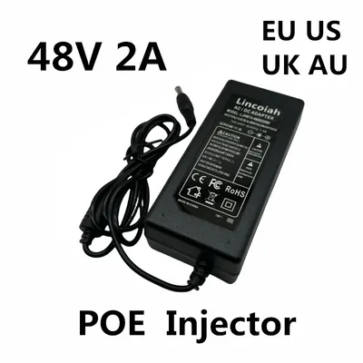 DC 48V 2A 2000MA 96W POE Power Supply Adapter 48 V Volt For CCTV Security Surveillance POE Injector Ethernet IP Camera Phone
