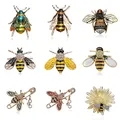 Fashion Enamel Insect Series Brooches Women Men Delicate Little Bee Brooch Crystal Rhinestone Brooch