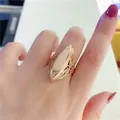 585 purple gold plated 14K rose gold exaggerated Court style glossy rings for women unique butterfly