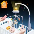 Baby Toy 0 12 Months Crib Mobile Musical Rattle For Newborn Music Box Projector Rotating Holder Bed