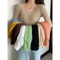 2024 Basic B-neck Solid Autumn Winter Pullover Women Female Knitted Ribbed Sweater Slim Long Sleeve