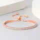 ZHOUYANG Tennis Bracelets For Women Sparking Zircon Jewerlly Rose Gold Color Handmade Friends Gift