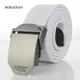 BOKADIAO Men&Women Military Canvas belt luxury Metal buckle jeans belt White Army tactical belts for