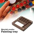 1pcs Portable Wooden Handmade Watercolour Box Empty Mini Black Walnut Acrylic Paint Palette Painting