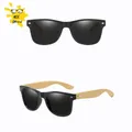 ACE Fashionable Bamboo Wood Sunglasses Men Women Classic Square Vintage Driving Sun Glasses Black