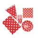 Red and White Dots Theme Birthday Party Decorations Baby Shower Disposable Tableware Polka Dots