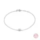 Aide 925 Sterling Silver Single Round White Zircon Chain Bracelets For Women 18K Gold Plated Simple