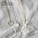e-Manco korean style chain chocker necklace women moon pendant stainless steel necklace for women