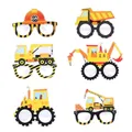 Construction Paper Glasses Disposable Tableware Birthday Decoration Boy Excavator Tractor