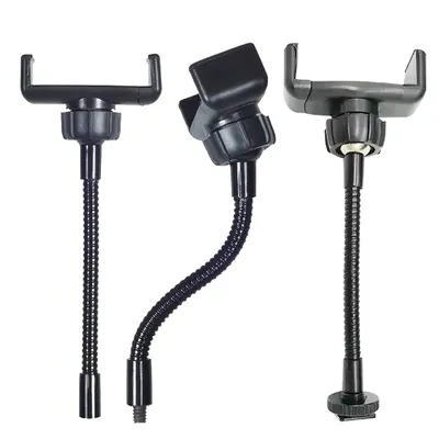 Phone Holder Flexible Hose Long Arm Phone Clip For Ring Light Replacement Part 360 Mount Clip Bracket Clamp Stand Tripod Monopod