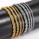 2-6mm Gold Silver Color Rope Chain Bracelets For Men Women Stainless Steel Twisted Rope Link Chain