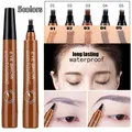 5 Colors Eyebrow Pen Waterproof 4 Fork Tip Eyebrow Tattoo Pencil Cosmetic Long Lasting Natural Dark