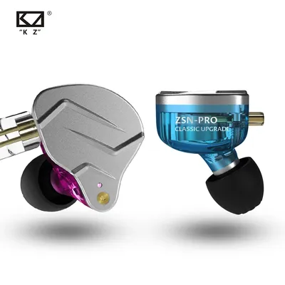 KZ ZSN Pro In Ear Earphones Hybrid technology 1BA+1DD HIFI Bass Metal Earbuds Sport Noise Cancelling Headset Monitor