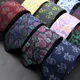 New Men Classic Luxury Tie Pink Red Blue Floral Flower Jacquard Necktie For Business Wedding Suit