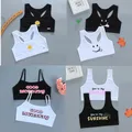 2pcs Girl Bra Teen Crop Top Underwear Vest Racerback Puberty Sport Training Bras Letter Streetwear