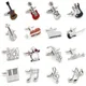 Music Series Men' Fashion Cuff Links Musical Instrument Guitar Microphone Piano Violin Drum DJ