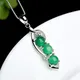 Natural Green Emerald Topaz Pendants 925 Silver 45cm Necklace Jade Bizuteria for Women Silver 925