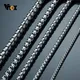 Vnox Simple 3-7mm Wide Square Rolo Round Box Chain Necklaces for Men Women Stainless Steel Jewelry