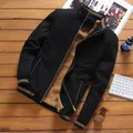 Autumn Winter Mens Fleece Bomber Jackets Mens Casual Outwear Thick Warm Windbreaker Jacket Mens