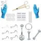 ZS Professional Body Piercing Kit Stainless Steel 14G 16G 20G Needle Clamp Glove Tool Belly Button