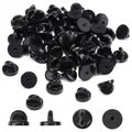 50pcs Black PVC Rubber Pin Backs Butterfly Clutch Tie Tack Lapel Holder Clasp Pin Cap Keepers for