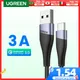 Ugreen USB Type C Cable 3A Fast Charger USB-C Data Cable for Xiaomi redmi note 7 Samsung Mobile