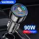 90W Car Charger USB Type C PD Car Phone Adapter Quick Charge 3.0 For iPhone 14 Pro Huawei Xiaomi