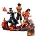 3PCS One Piece Anime Figurine Monkey D Luffy Ace Sabo Three Brothers Set PVC Action Figure