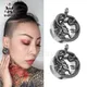 KUBOOZ Unique Stainless Steel Woman Snake Head Ear Piercing Plugs Stretchers Body Jewelry Earring