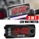 3 In 1 Motorcycle LED Digital Display Voltmeter Electronic Clock Universal Waterproof Dustproof