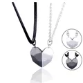 2PCS/SET Couple Necklaces Attarction Between Lovers Heart Magnetic Pendant Necklace For Women