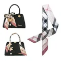 New Bag Scarf For Women Luxury Brand Silk Foulard Vintage Plaided Print Patchwork Head Handle Bag